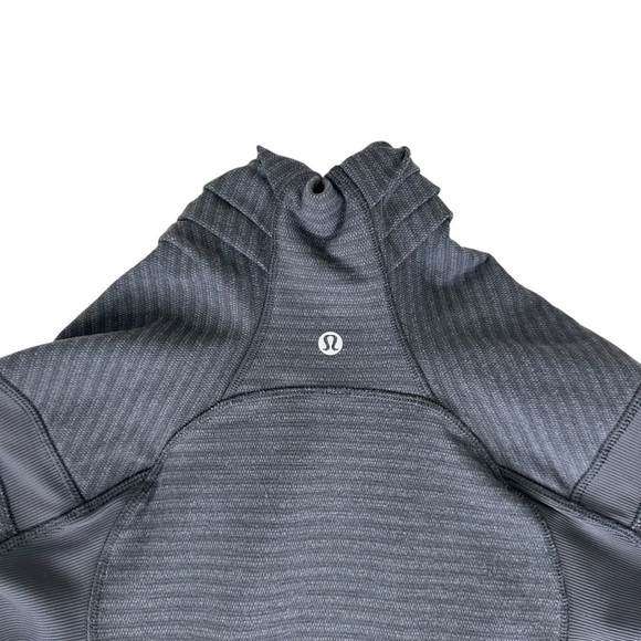 Lululemon stripe gray black pique Bhakti zip jacket asymmetric Luon 10 - Picture 7 of 17